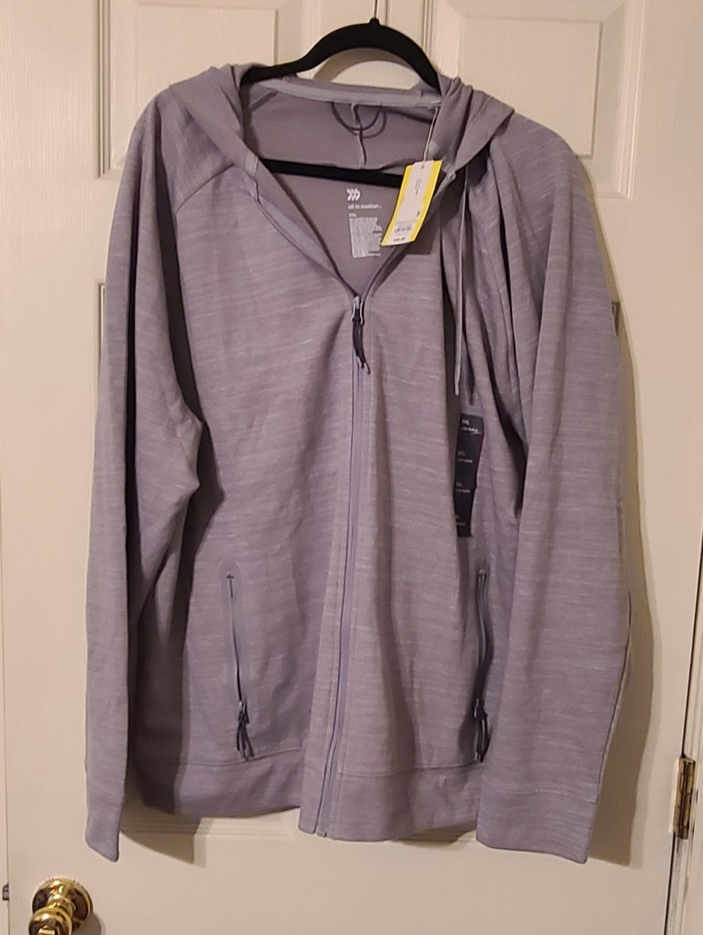 Light Gray Zip Hoodie with Hood